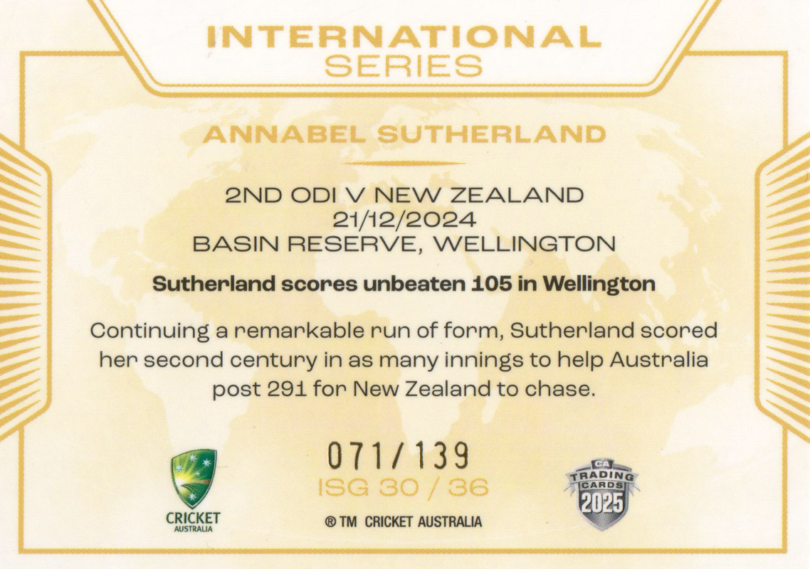 Annabel Sutherland back