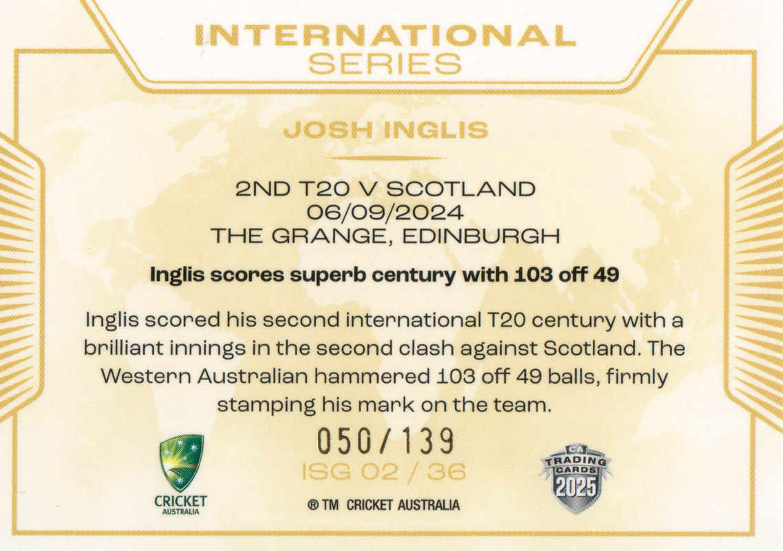 Josh Inglis back