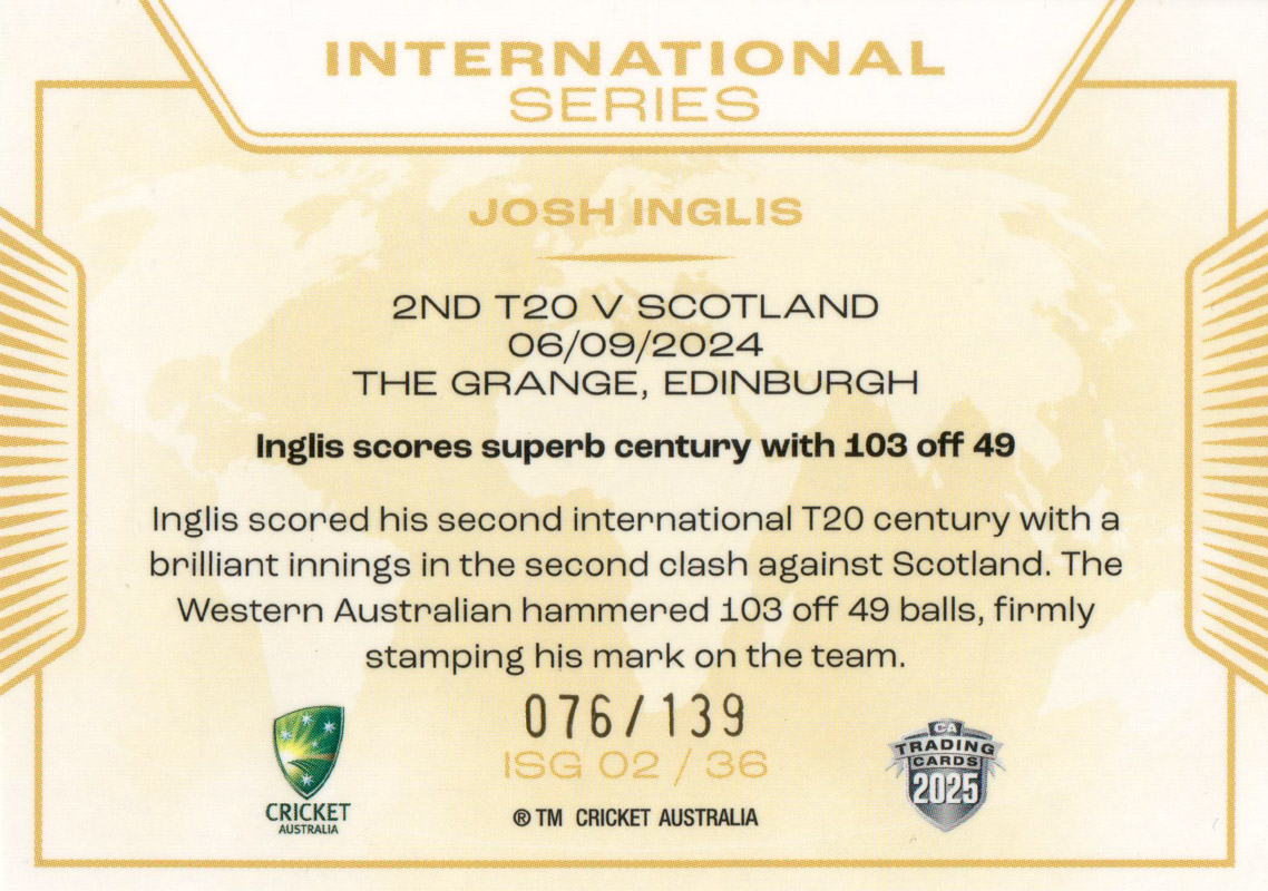 Josh Inglis back