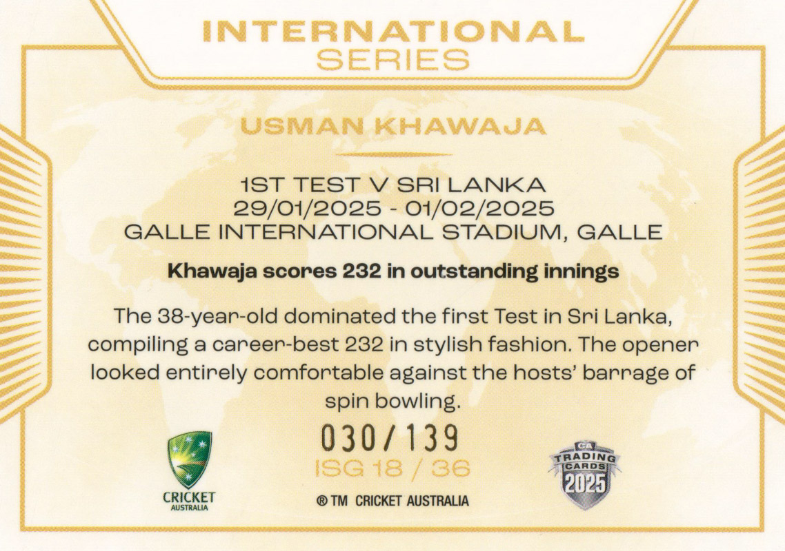Usman Khawaja back