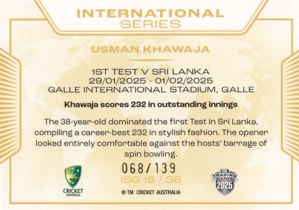Usman Khawaja back