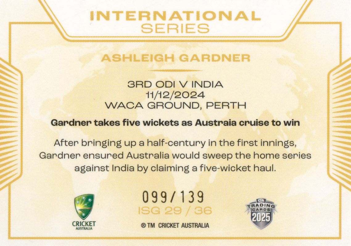 Ashleigh Gardner back