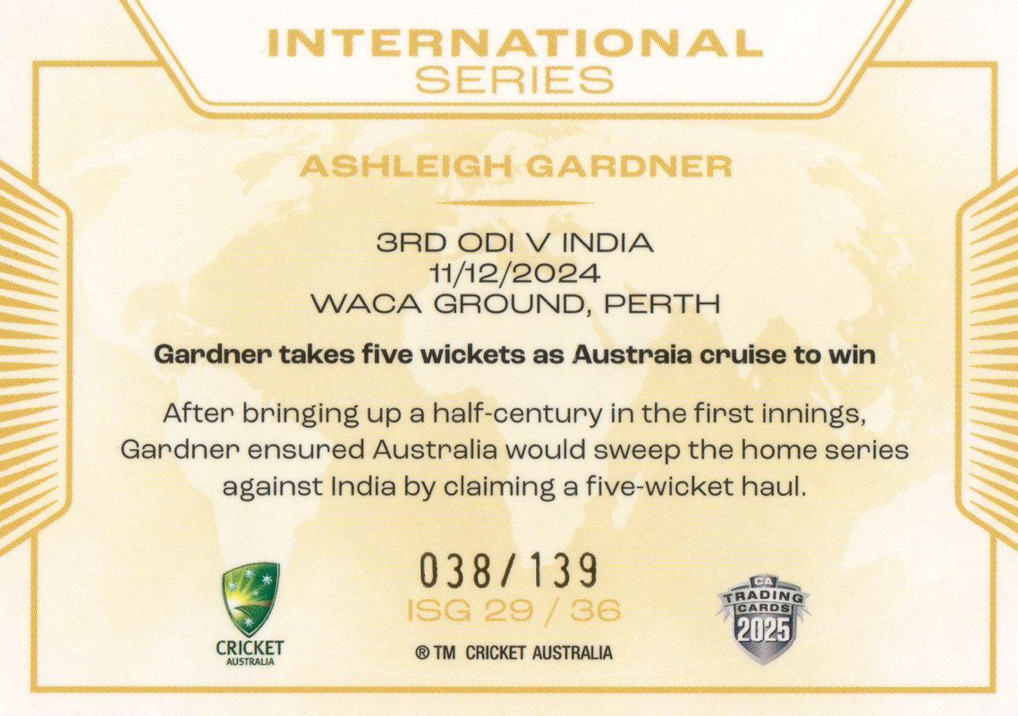 Ashleigh Gardner back