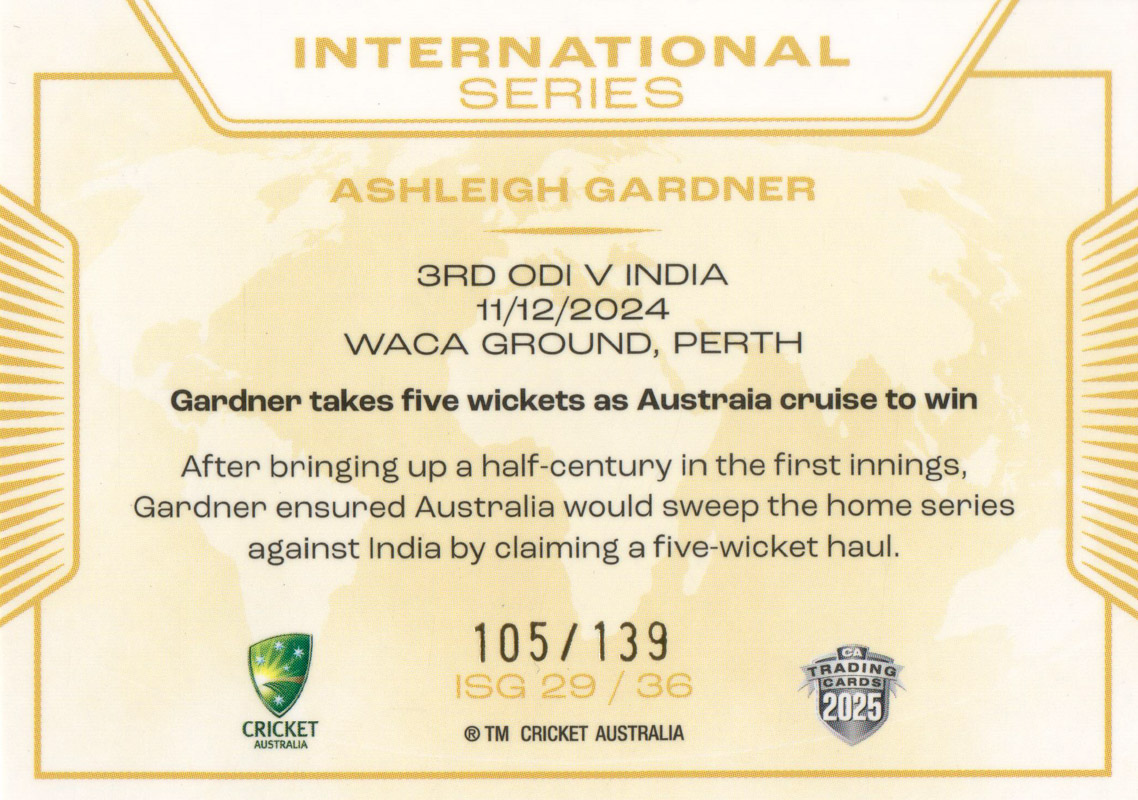 Ashleigh Gardner back