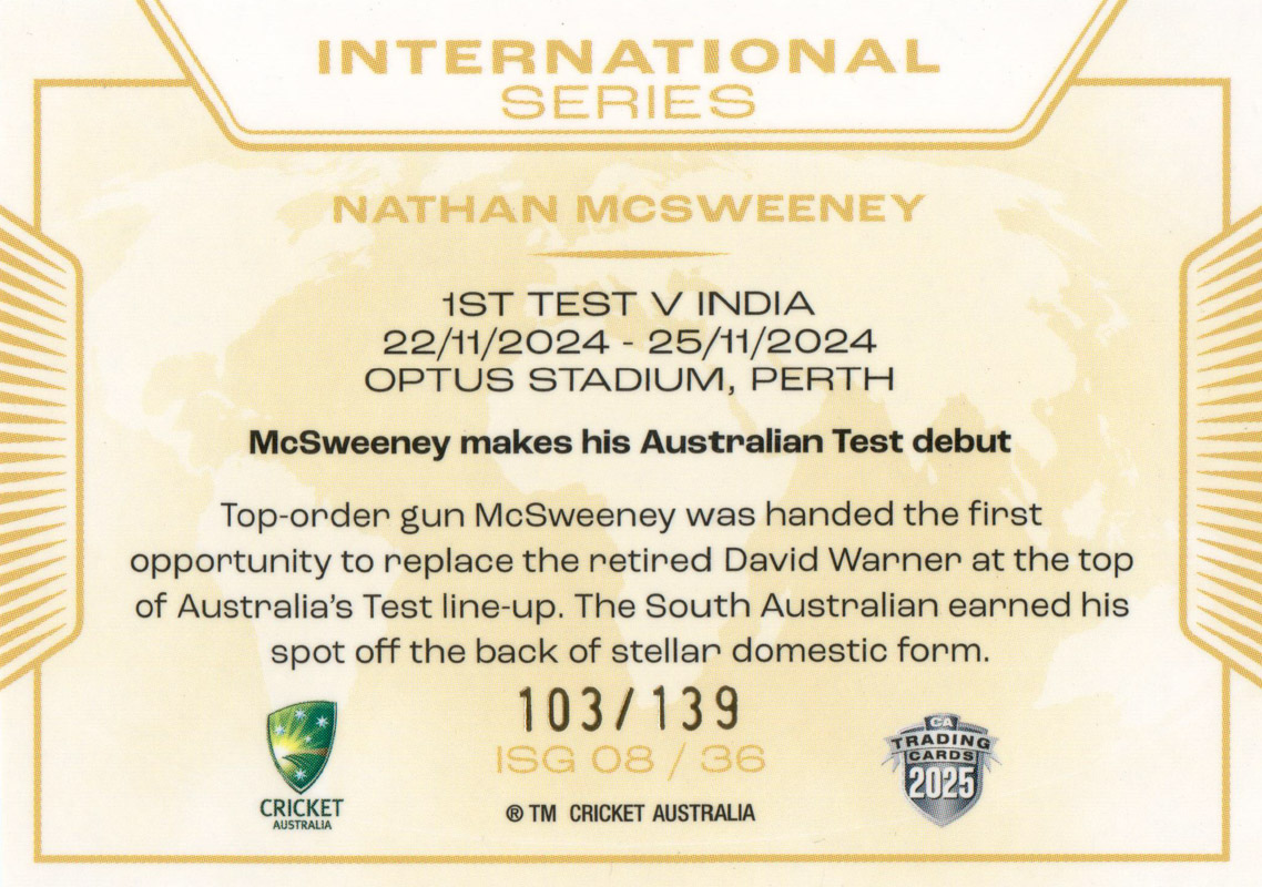 Nathan McSweeney back