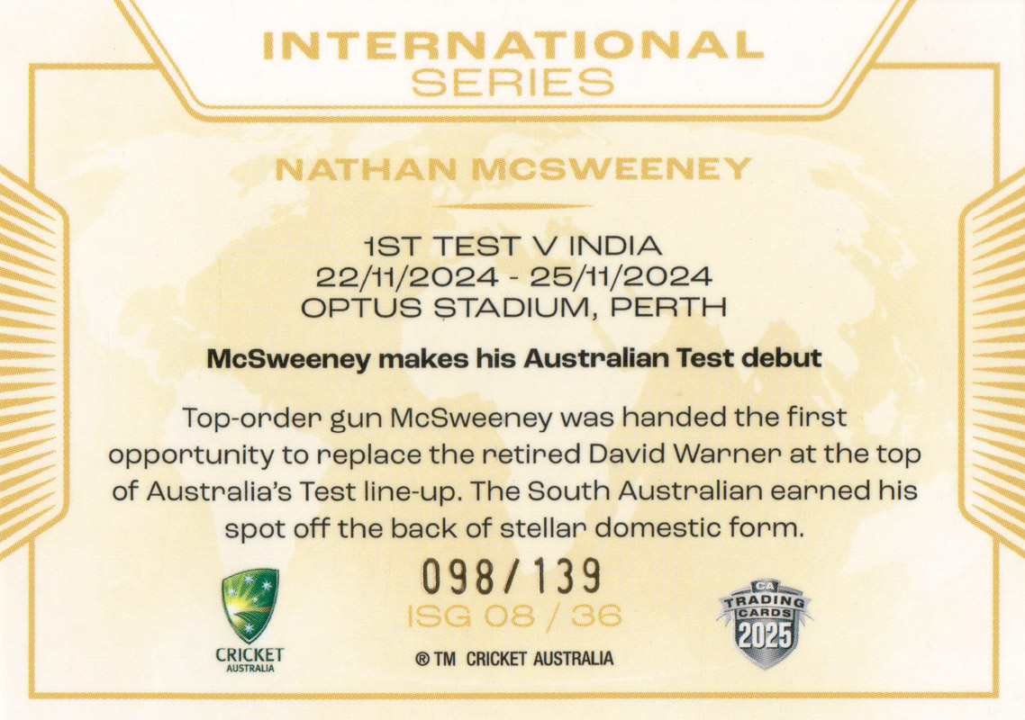 Nathan McSweeney back