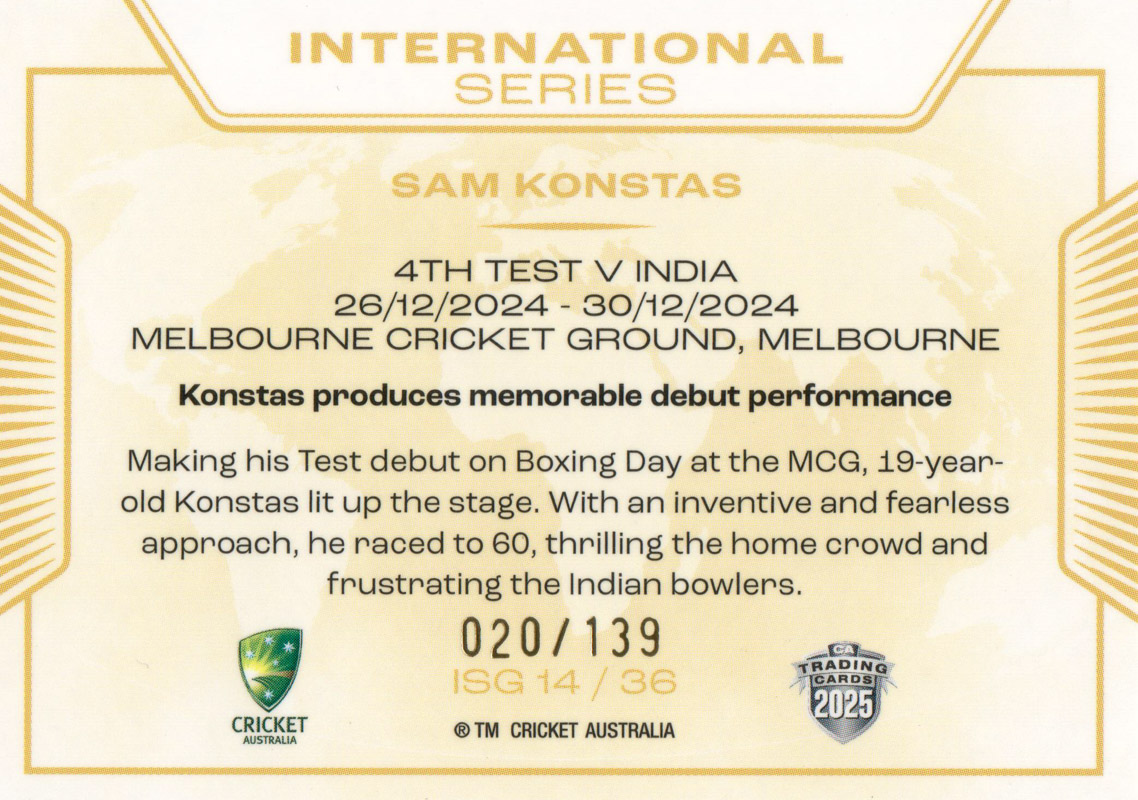 Sam Konstas back