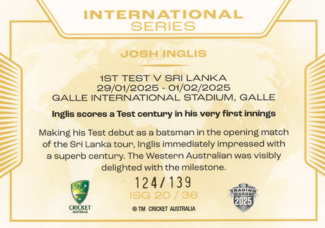 Josh Inglis back