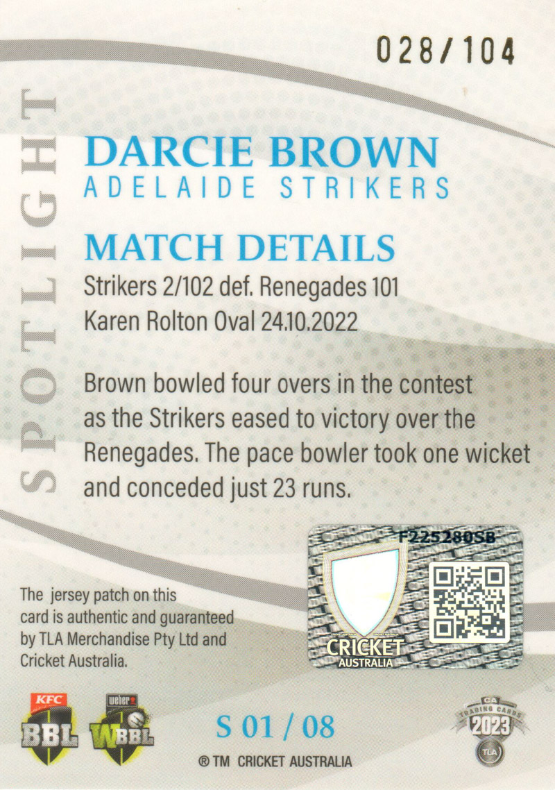 Darcie Brown back