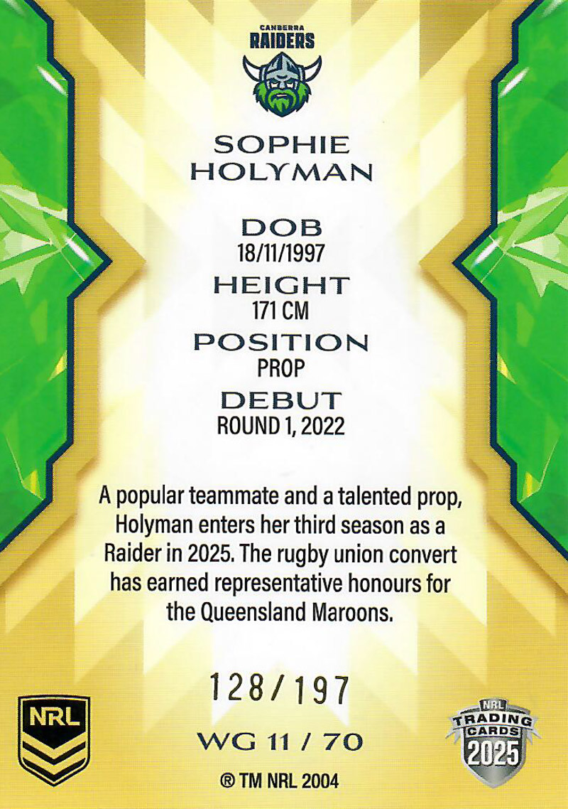 Sophie Holyman back