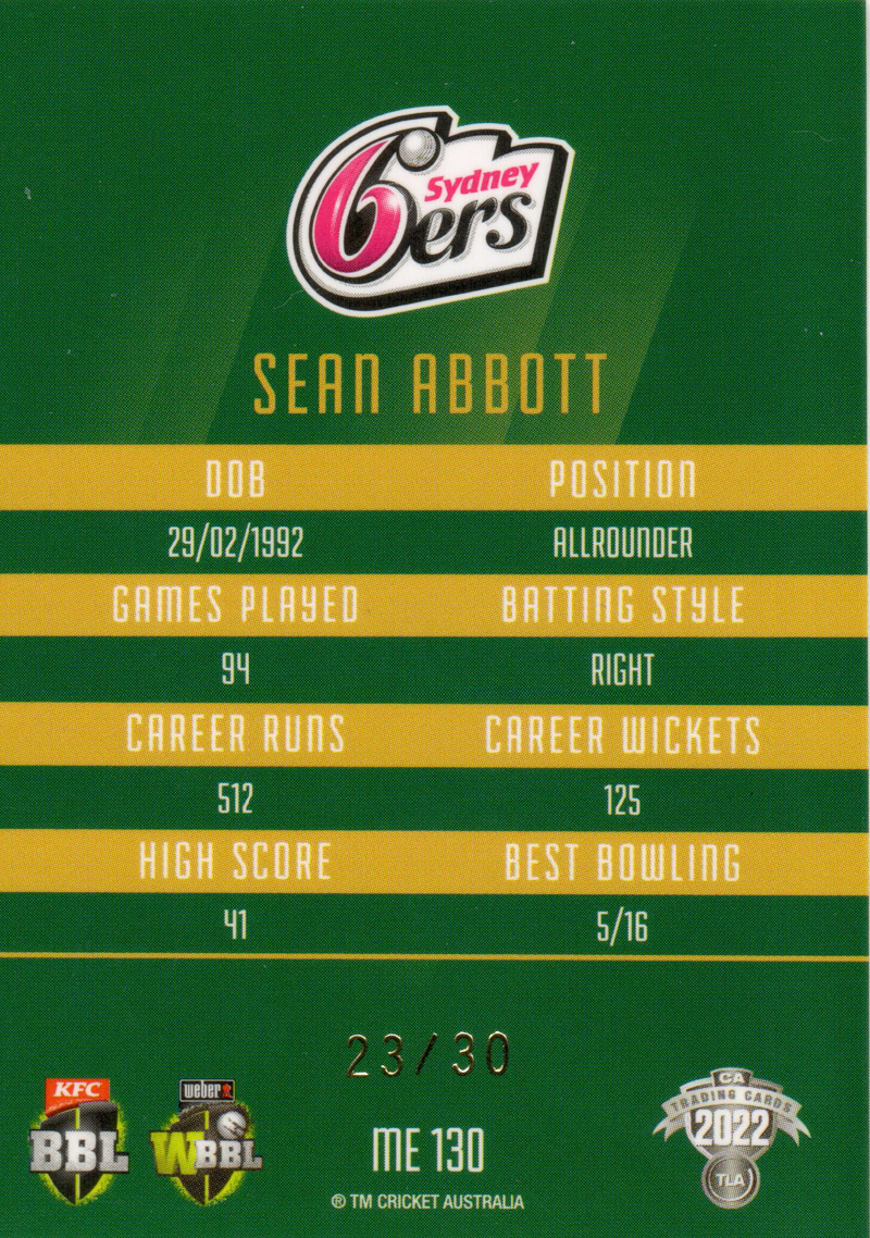 Sean Abbott back