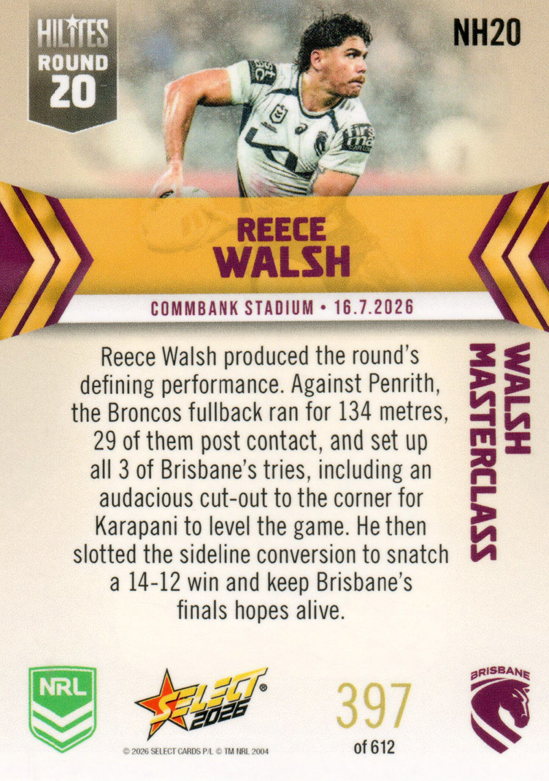 Reece Walsh back