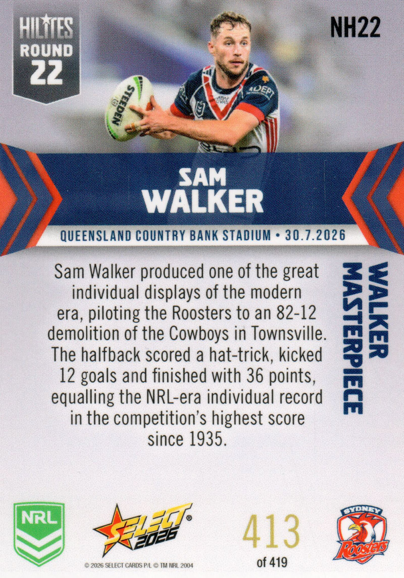 Sam Walker back