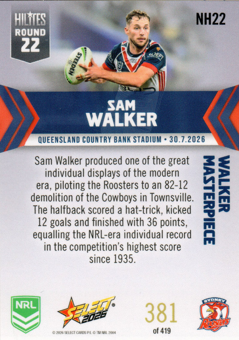 Sam Walker back