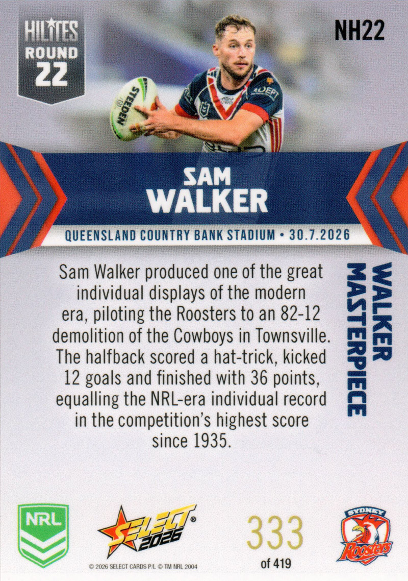 Sam Walker back