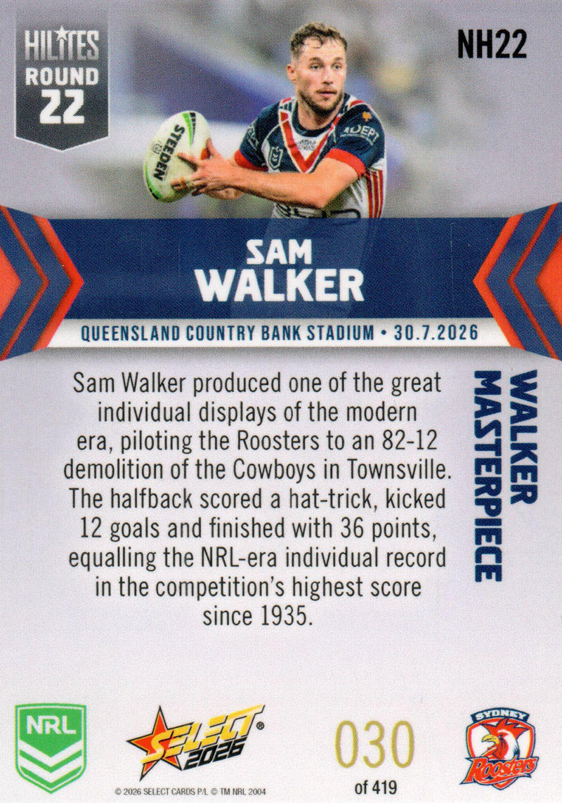 Sam Walker back