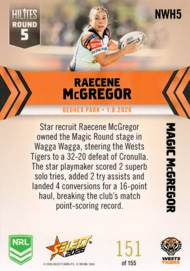 Raecene McGregor back