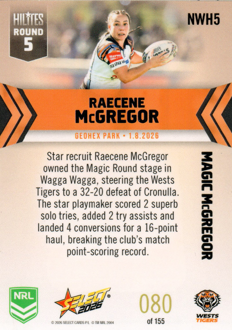 Raecene McGregor back