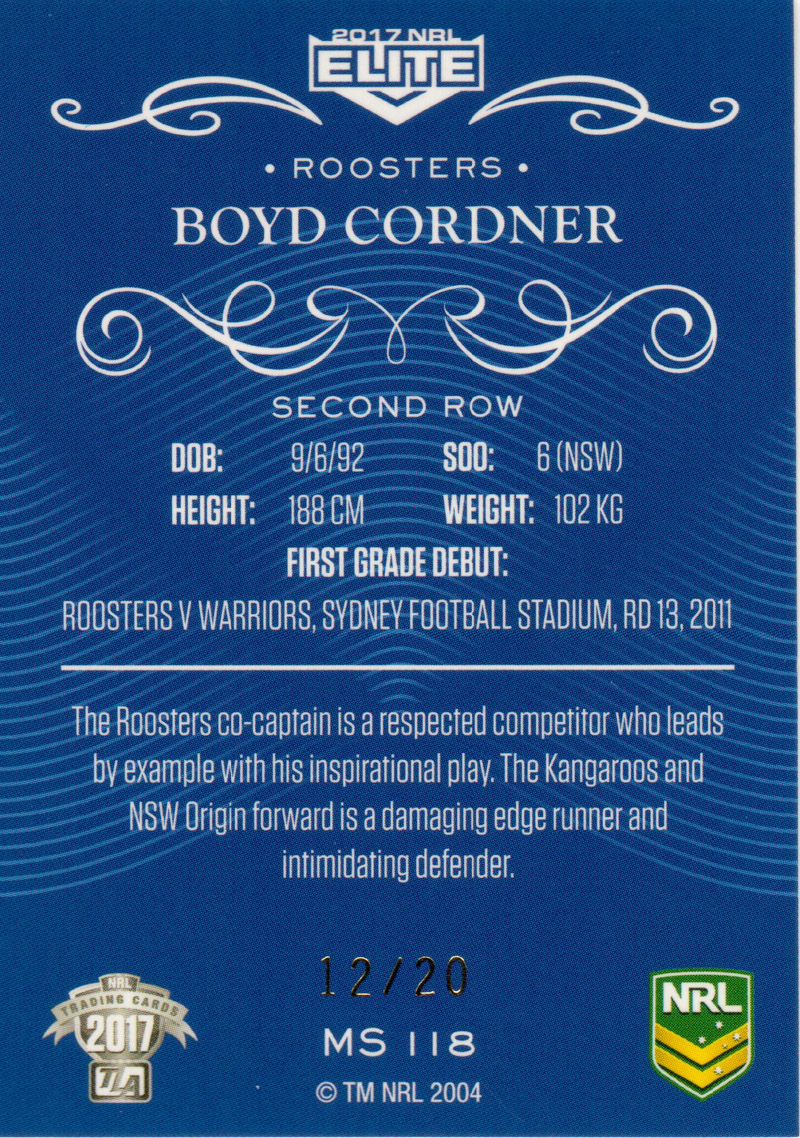 Boyd Cordner back