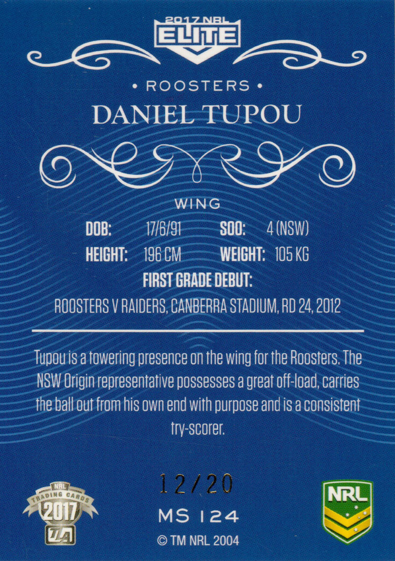Daniel Tupou back