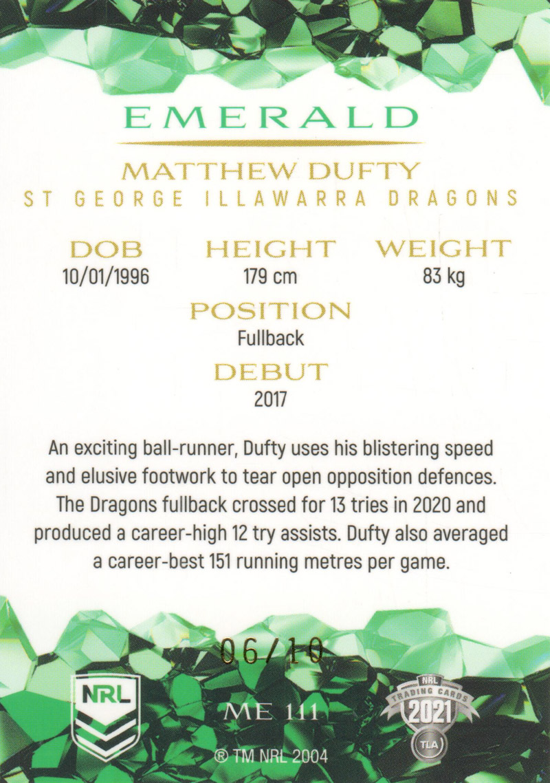Matt Dufty back