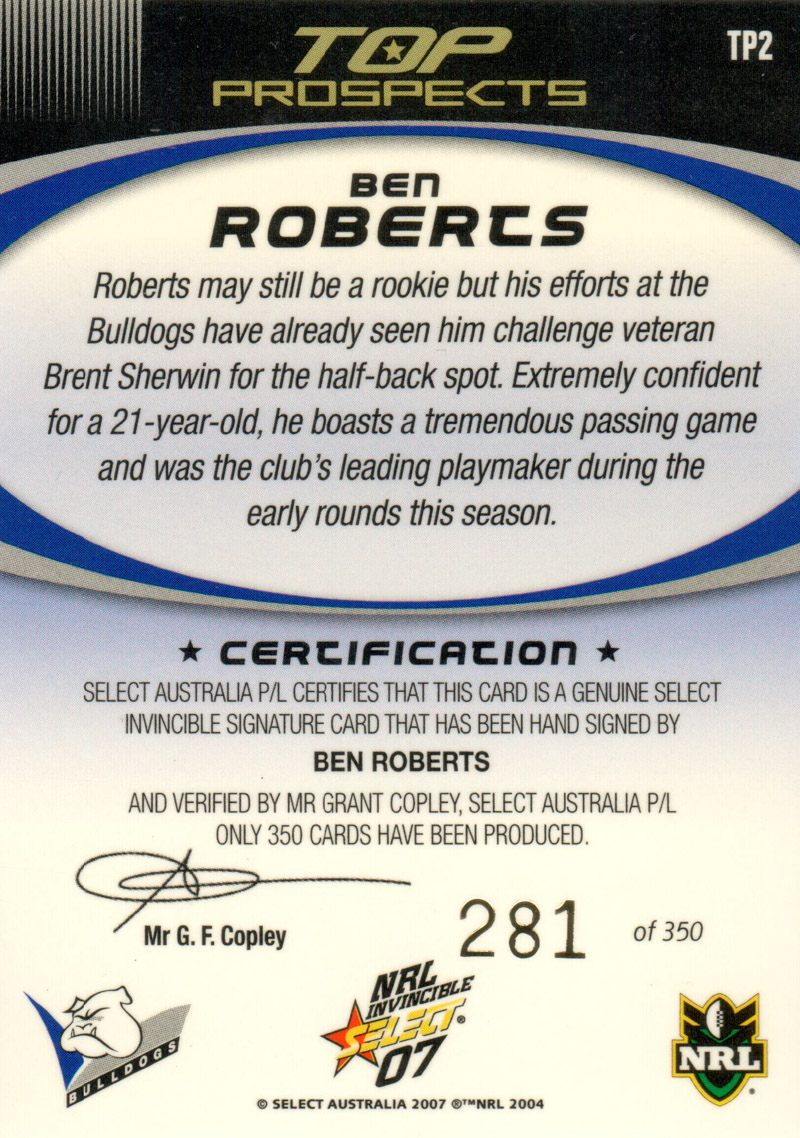 Ben Roberts back