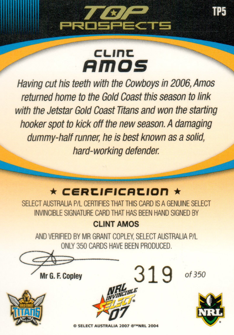 Clint Amos back