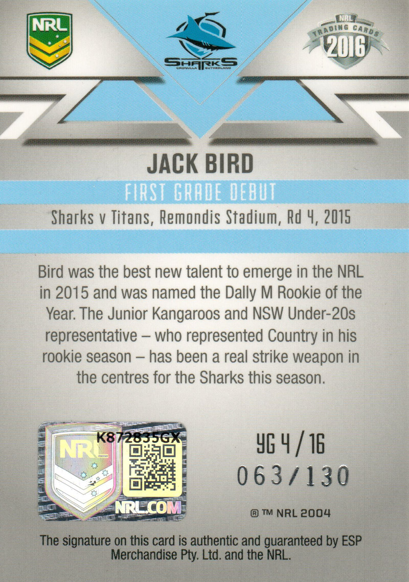 Jack Bird back