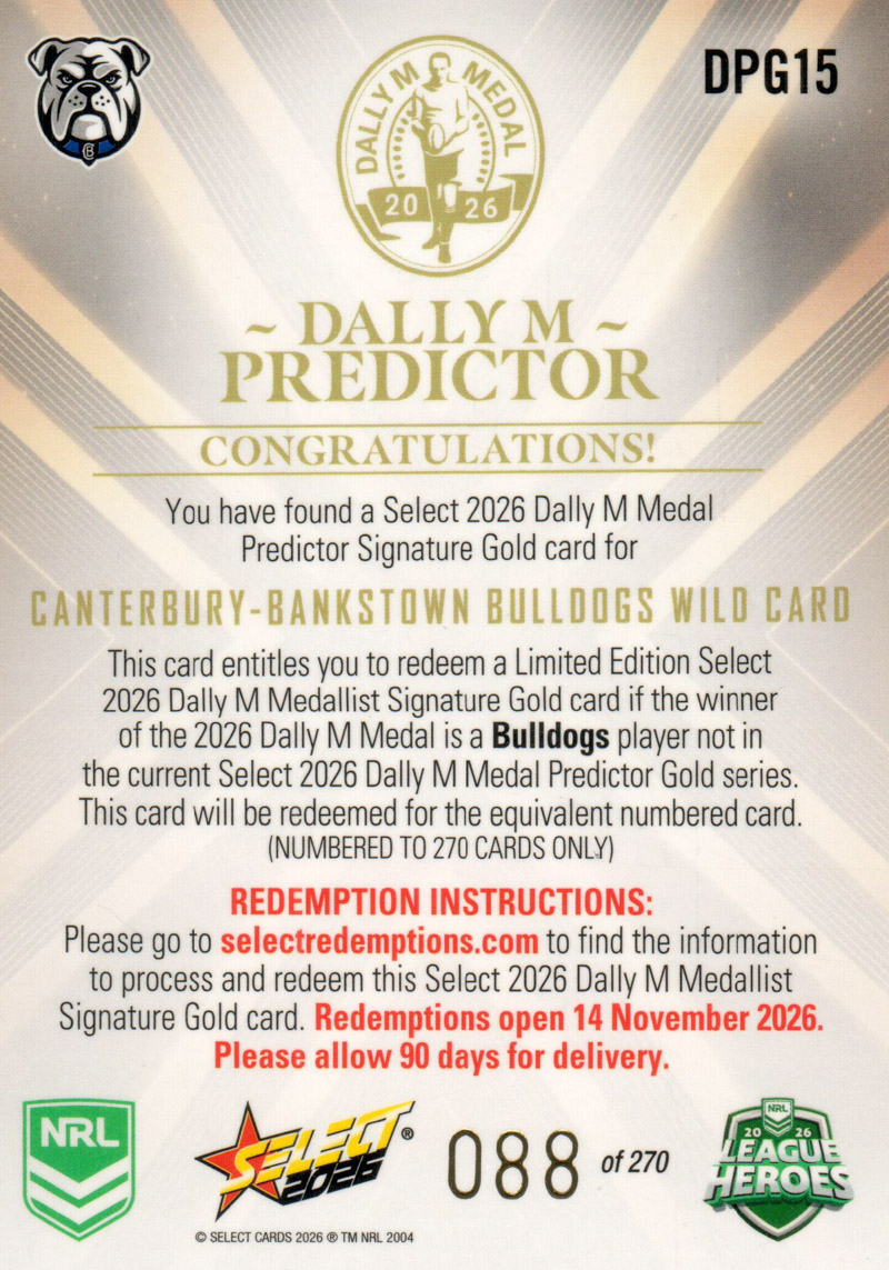 Bulldogs Wild Card back