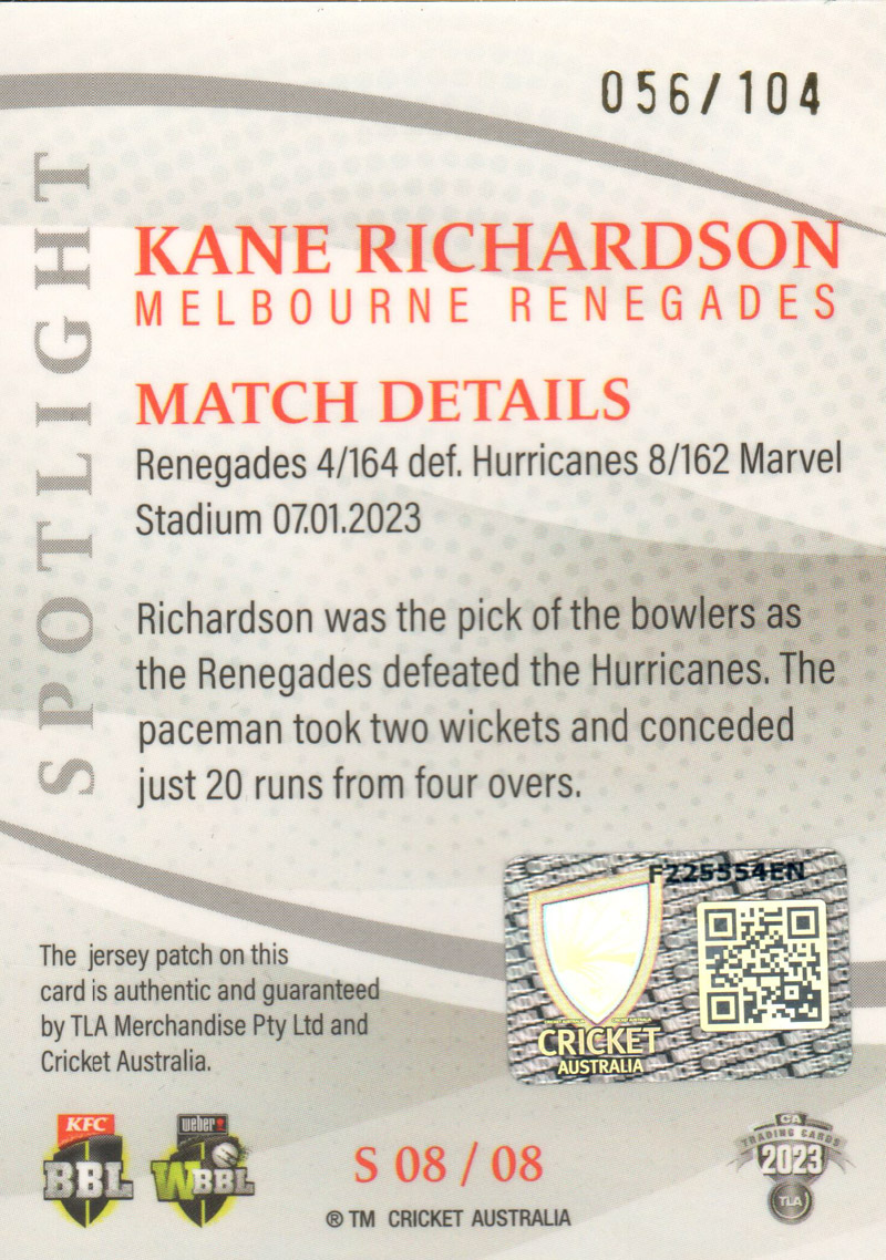 Kane Richardson back