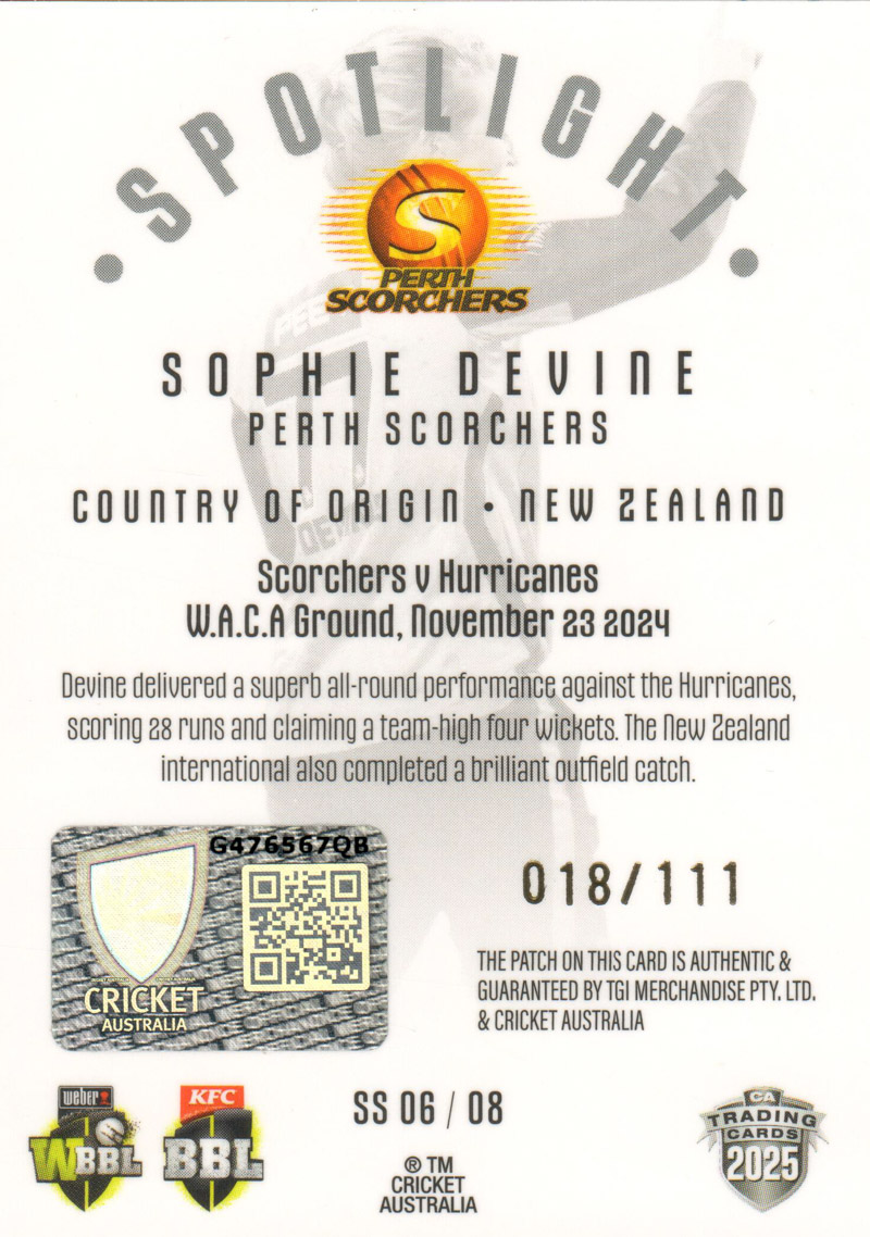 Sophie Devine back