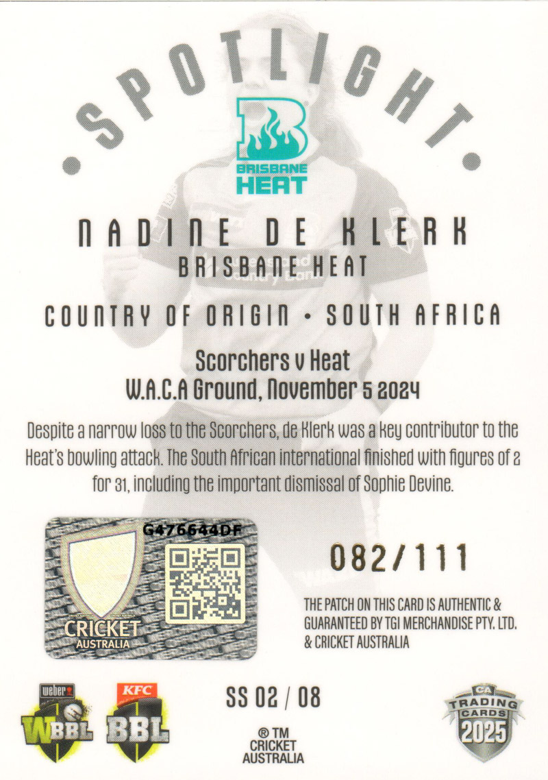 Nadine de Klerk back