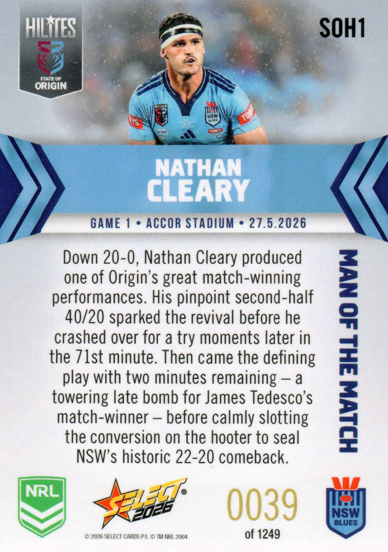 Nathan Cleary back