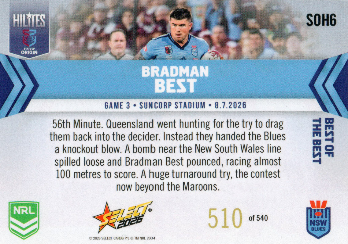 Bradman Best back