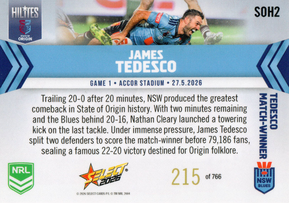 James Tedesco back