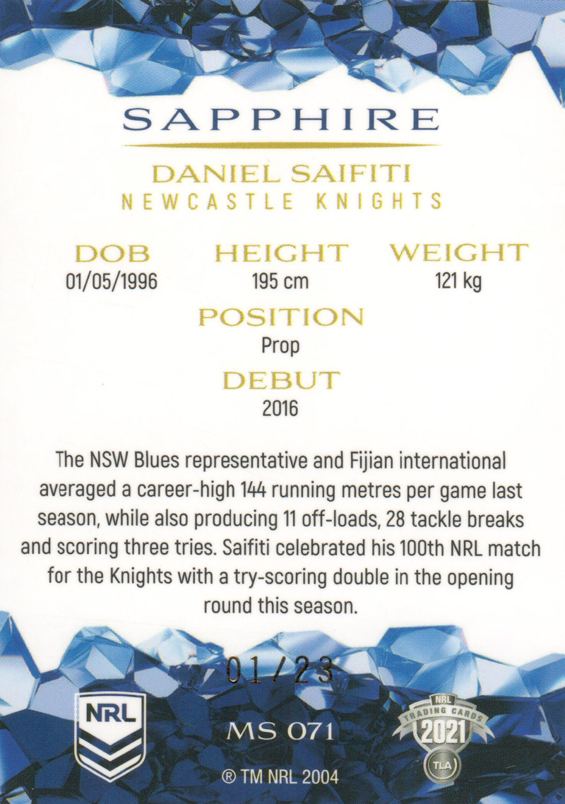 Daniel Saifiti back