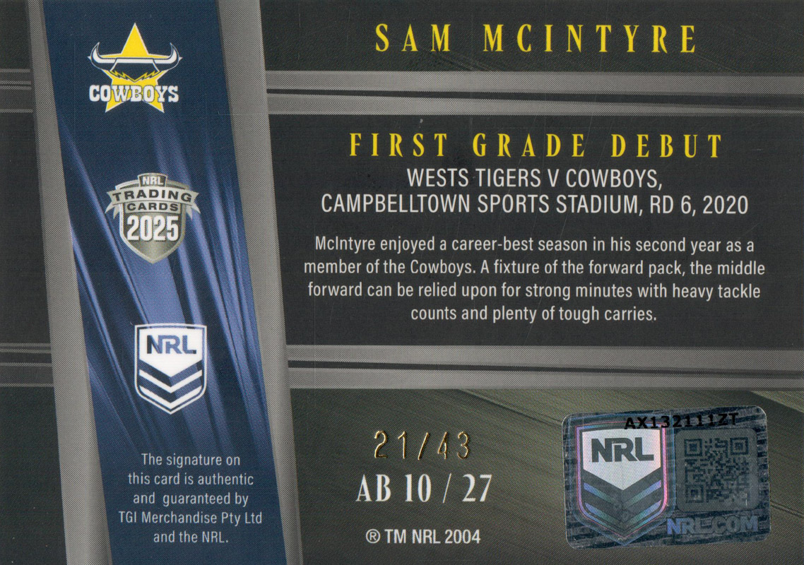 Sam McIntyre back
