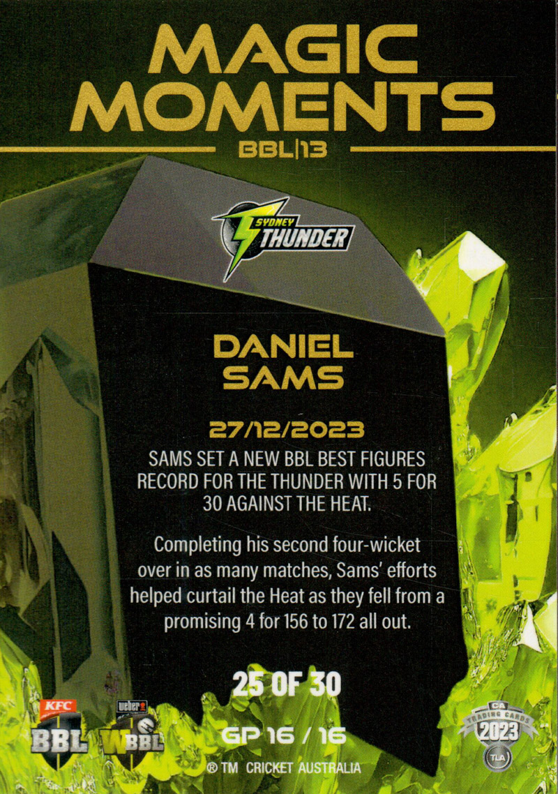 Daniel Sams back