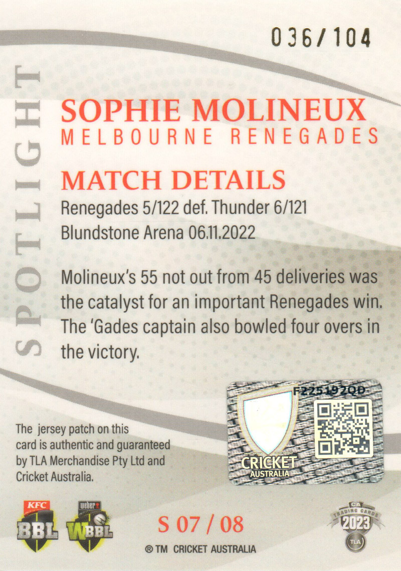 Sophie Molineux back