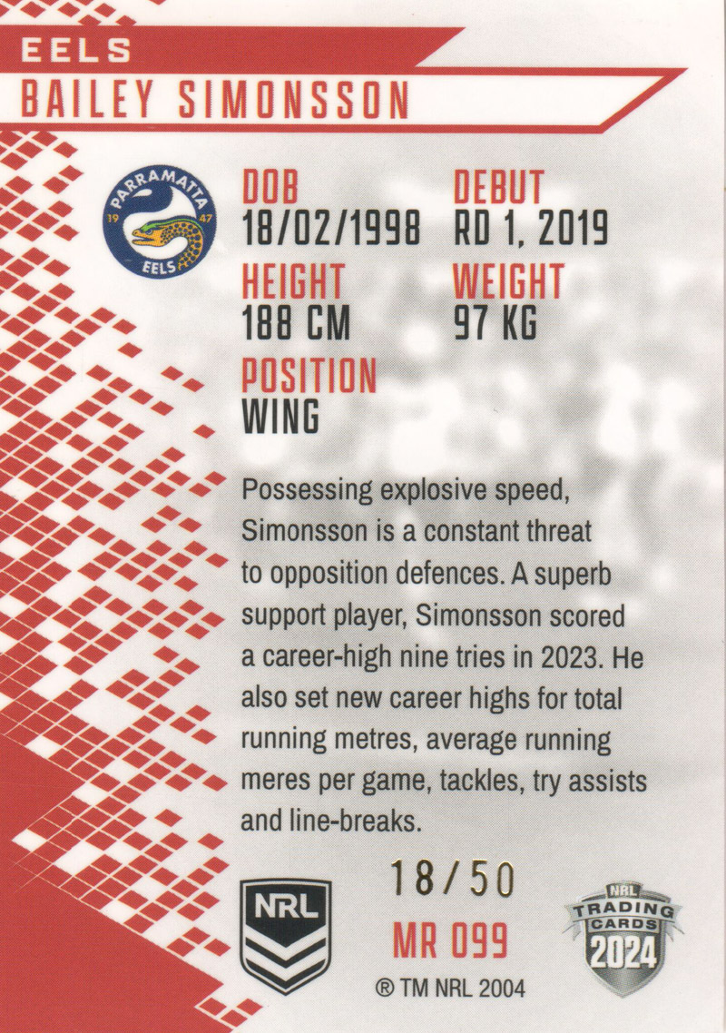 Bailey Simonsson back