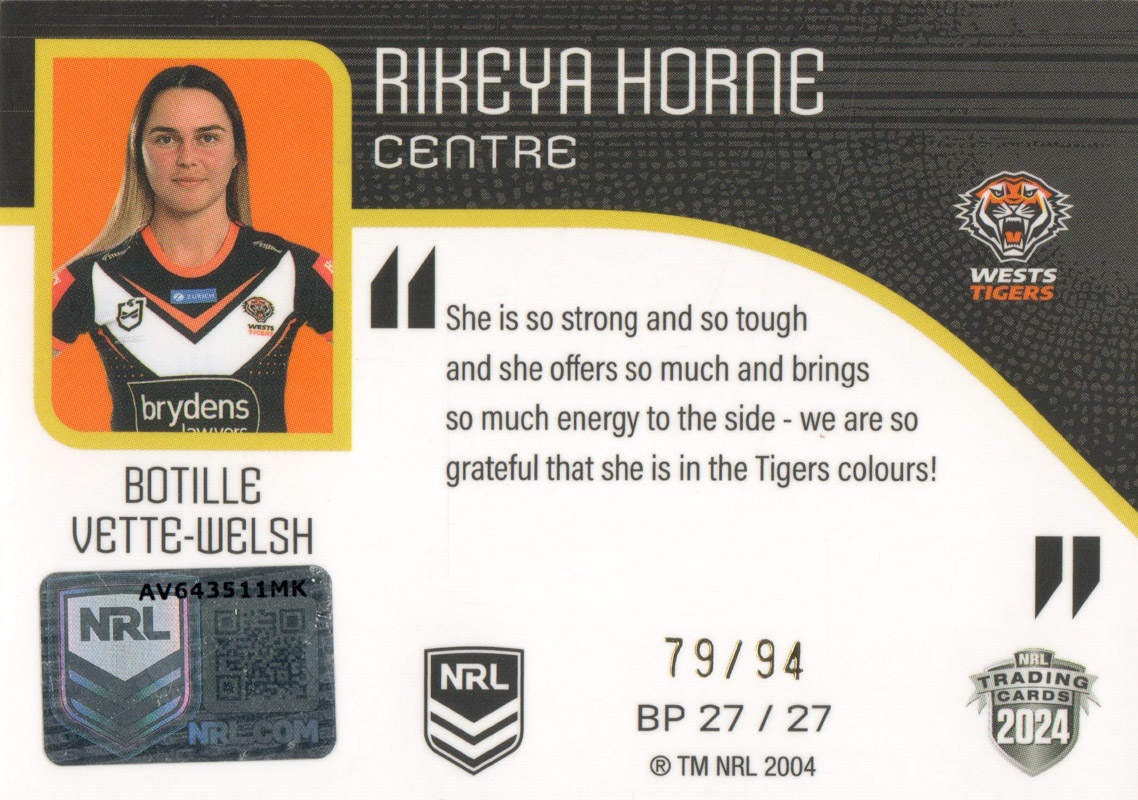 Rikeya Horne back