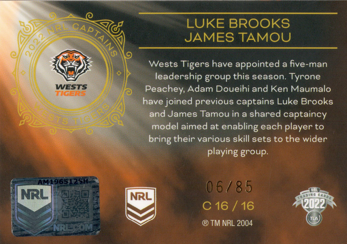James Tamou / Luke Brooks back