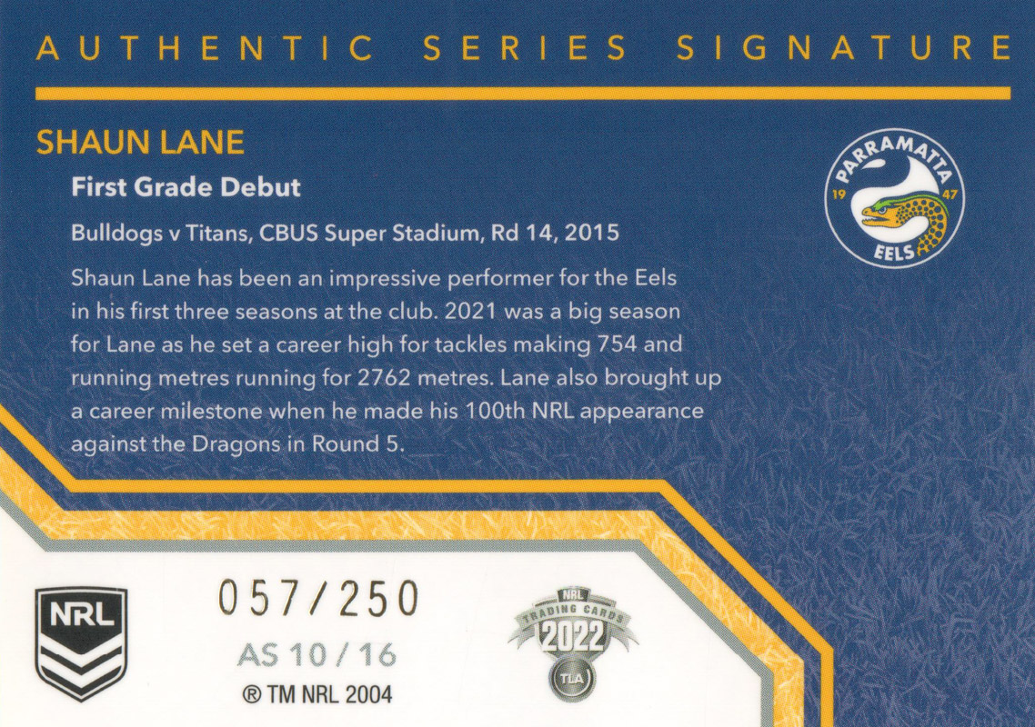 Shaun Lane back