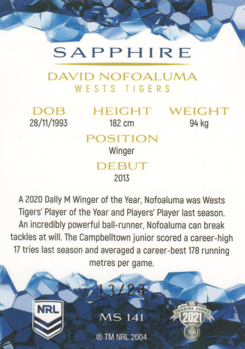 David Nofoaluma back