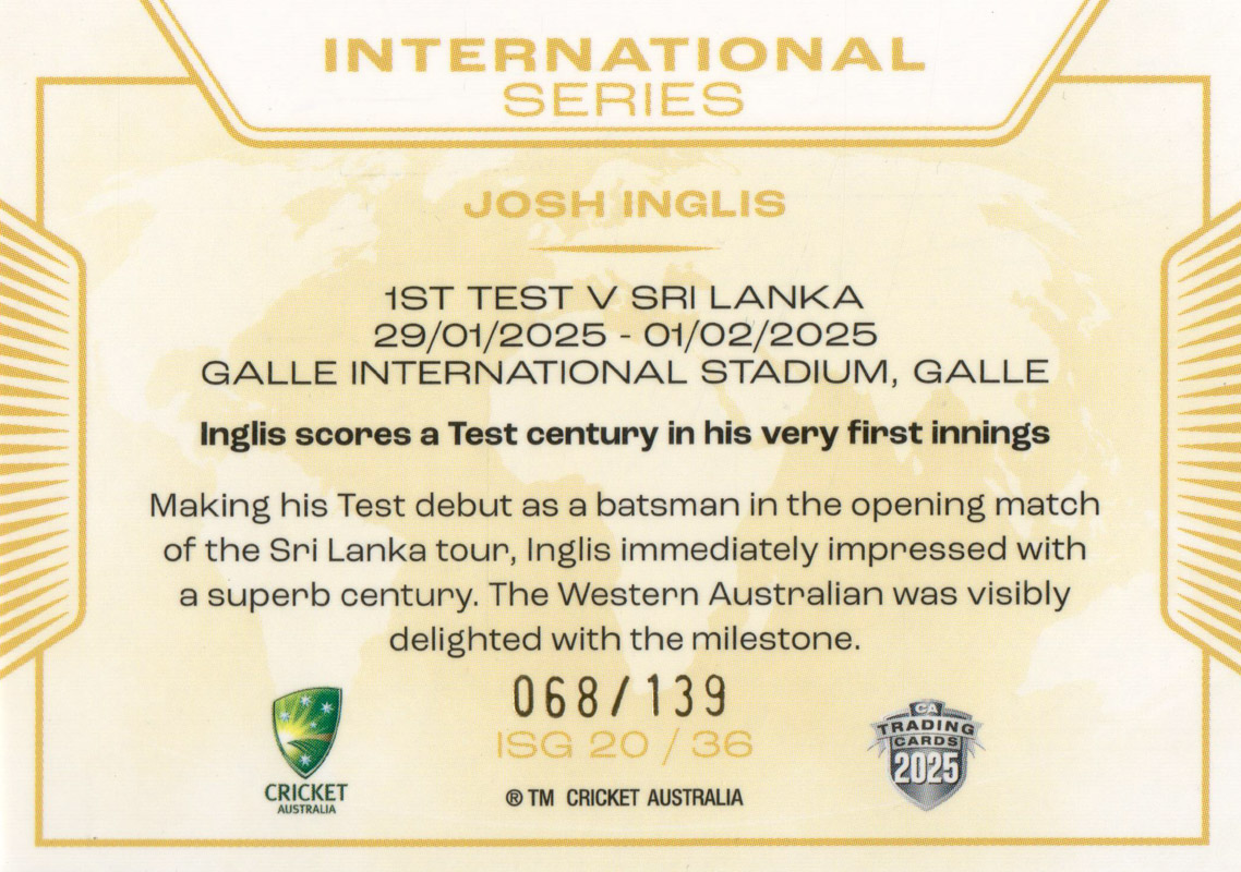 Josh Inglis back