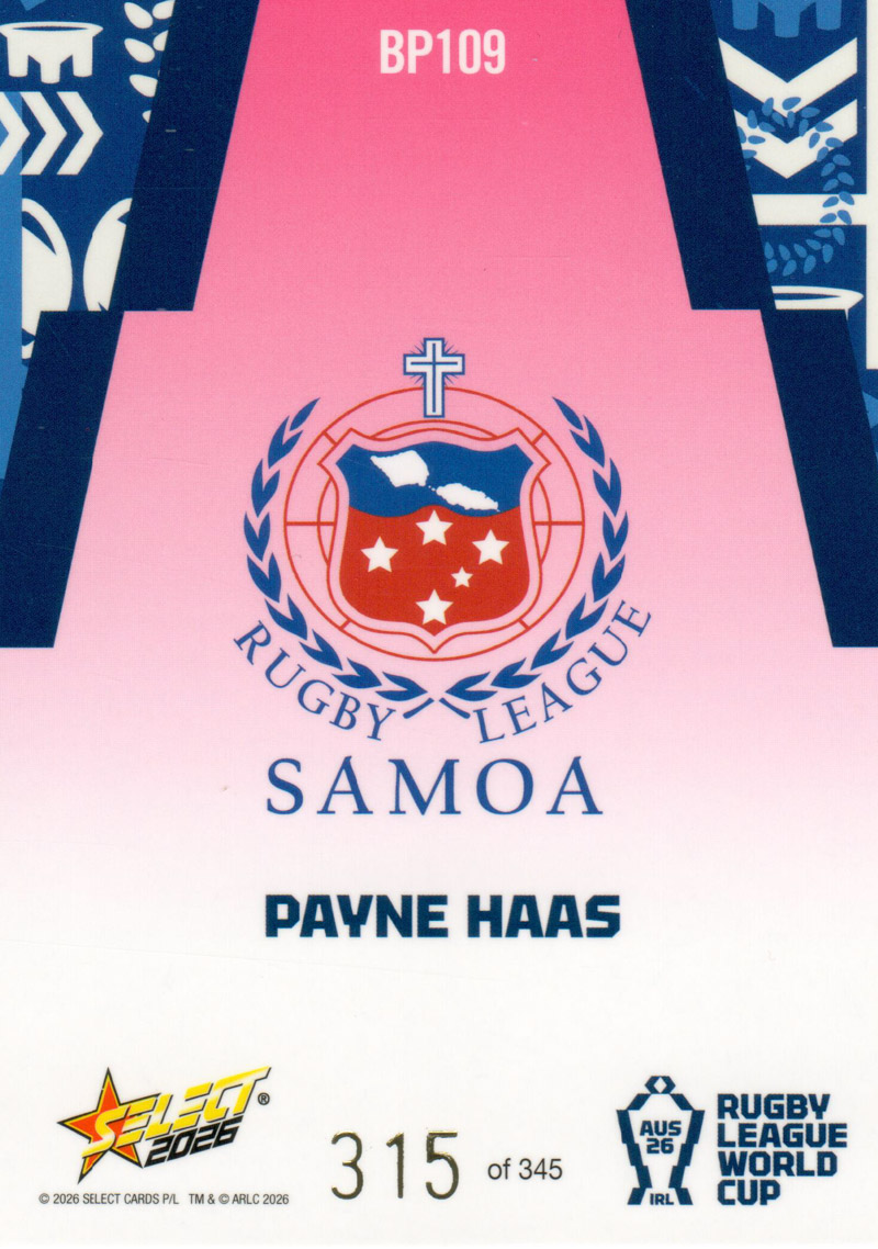 Payne Haas back