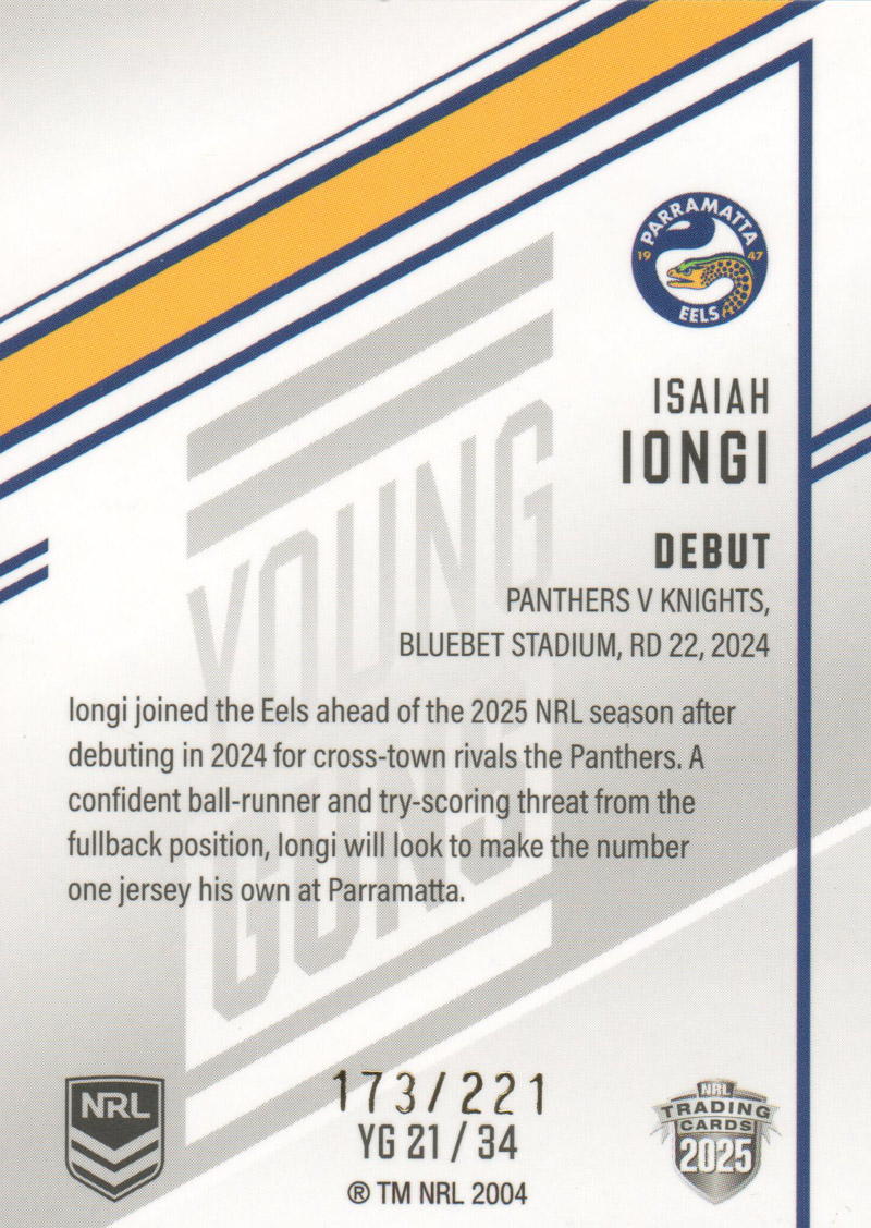 Isaiah Iongi back