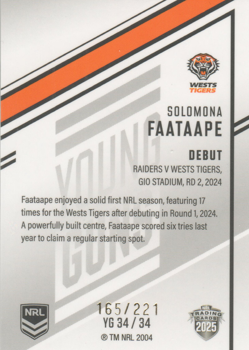 Solomona Faataape back