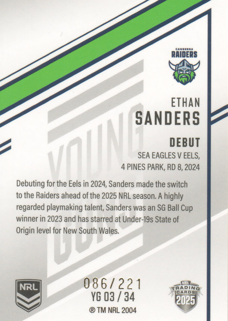Ethan Sanders back