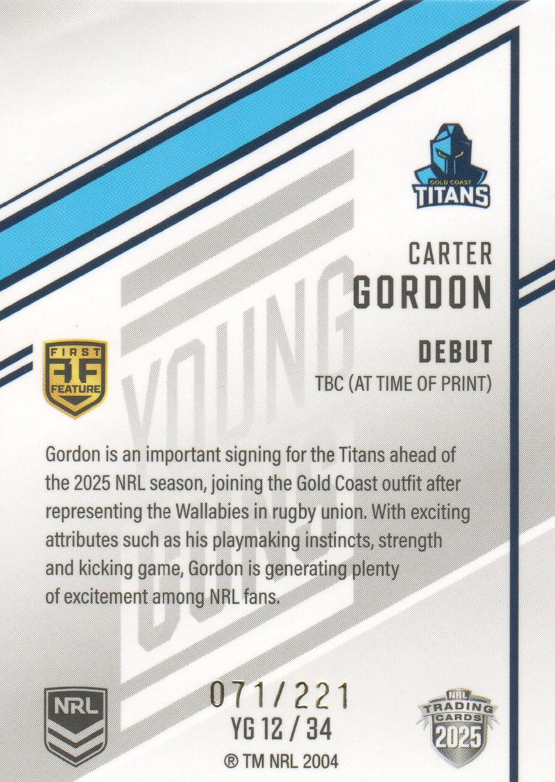 Carter Gordon back